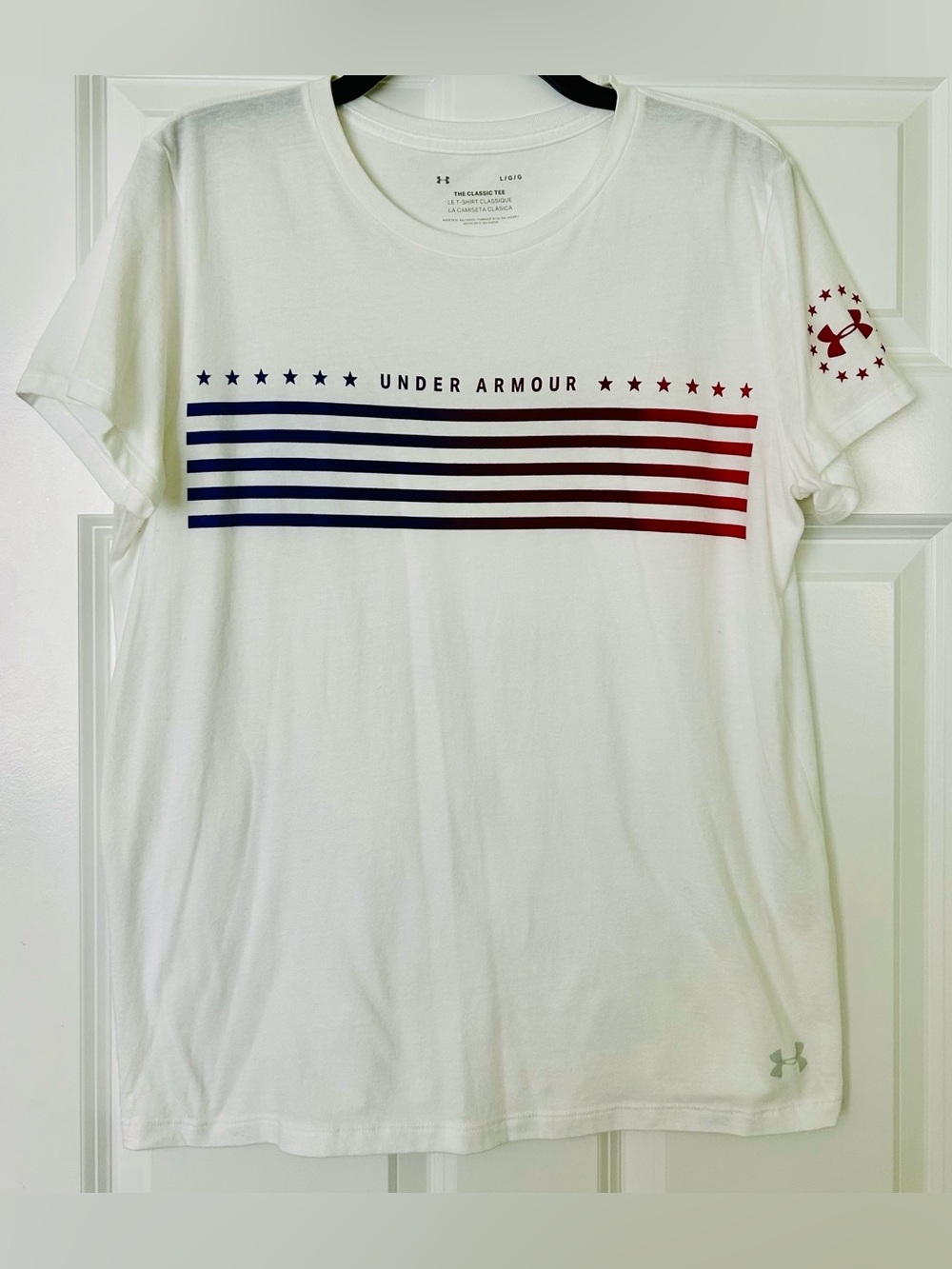 Under Armour White Short-Sleeve Flag Graphic Tee